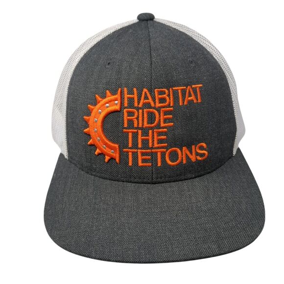 Habitat Ride The Tetons Snapback Trucker Hat Gray One Size Mesh Back - Picture 1 of 8
